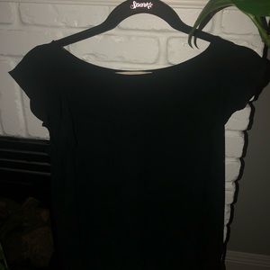 Loft career top with short butterfly sleeves